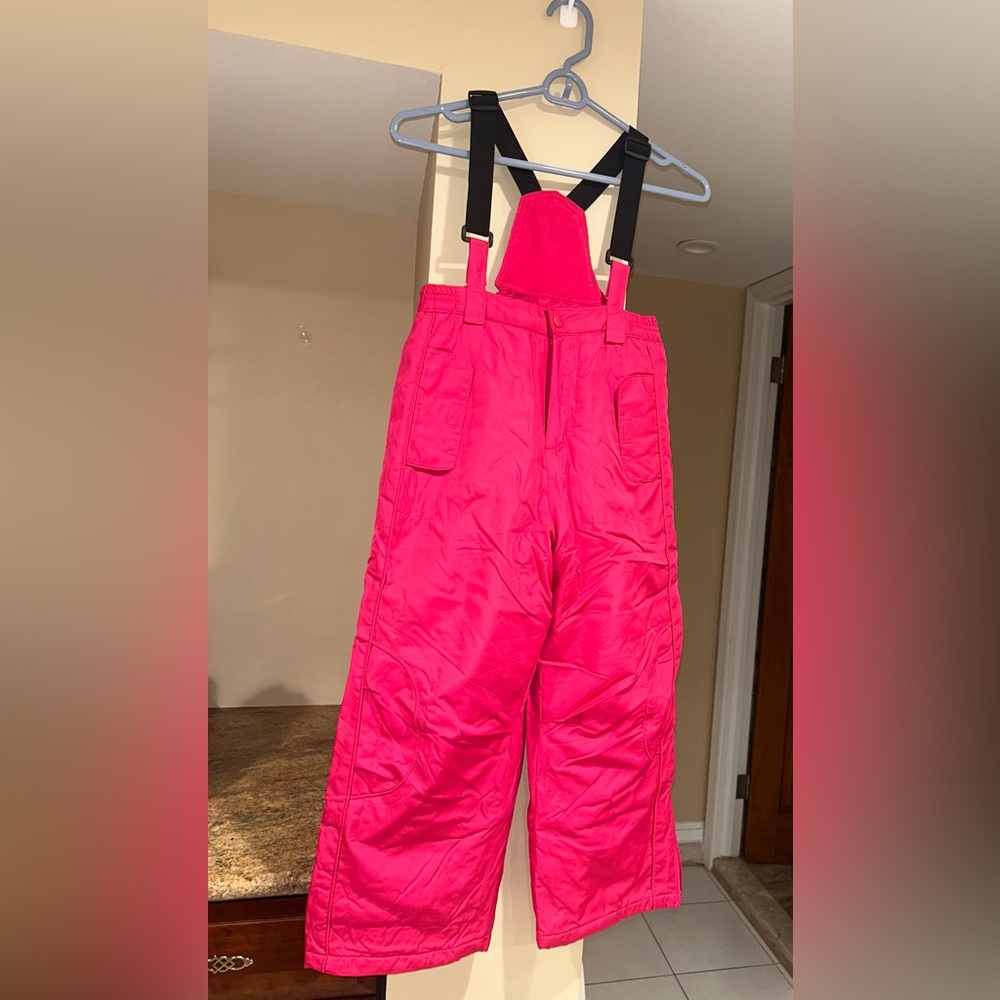 Girls Pink Snow Overalls